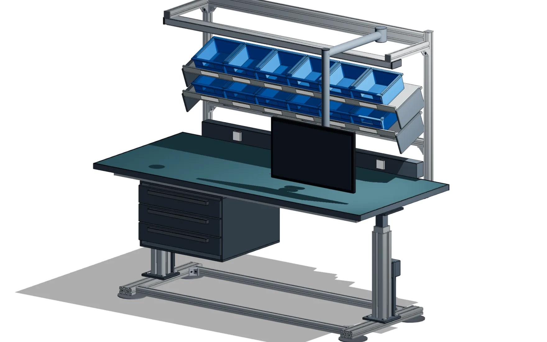 Aluminium profiles: ESD assembly workstation