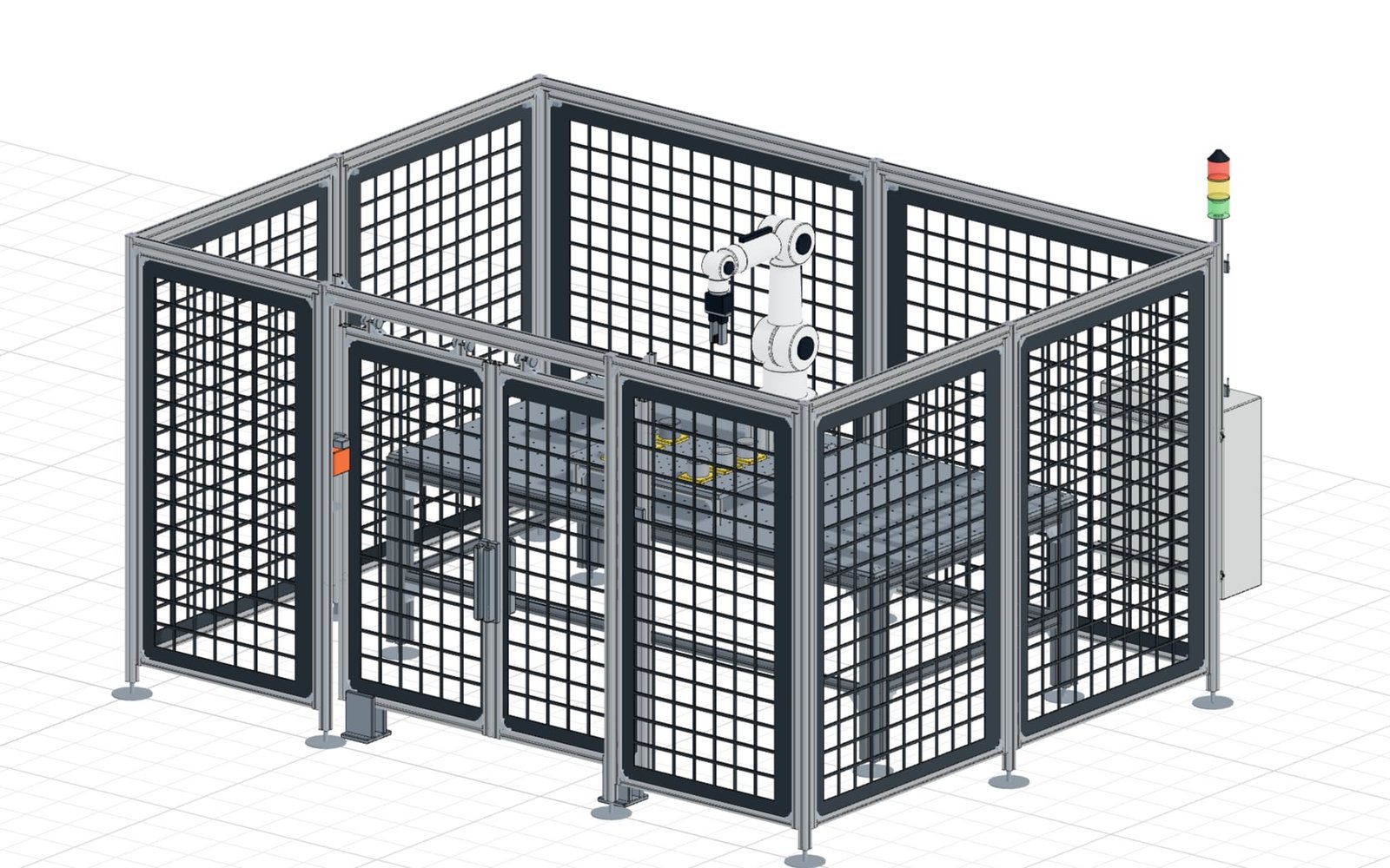 Aluminium profiles: Cobot cell with safety fence