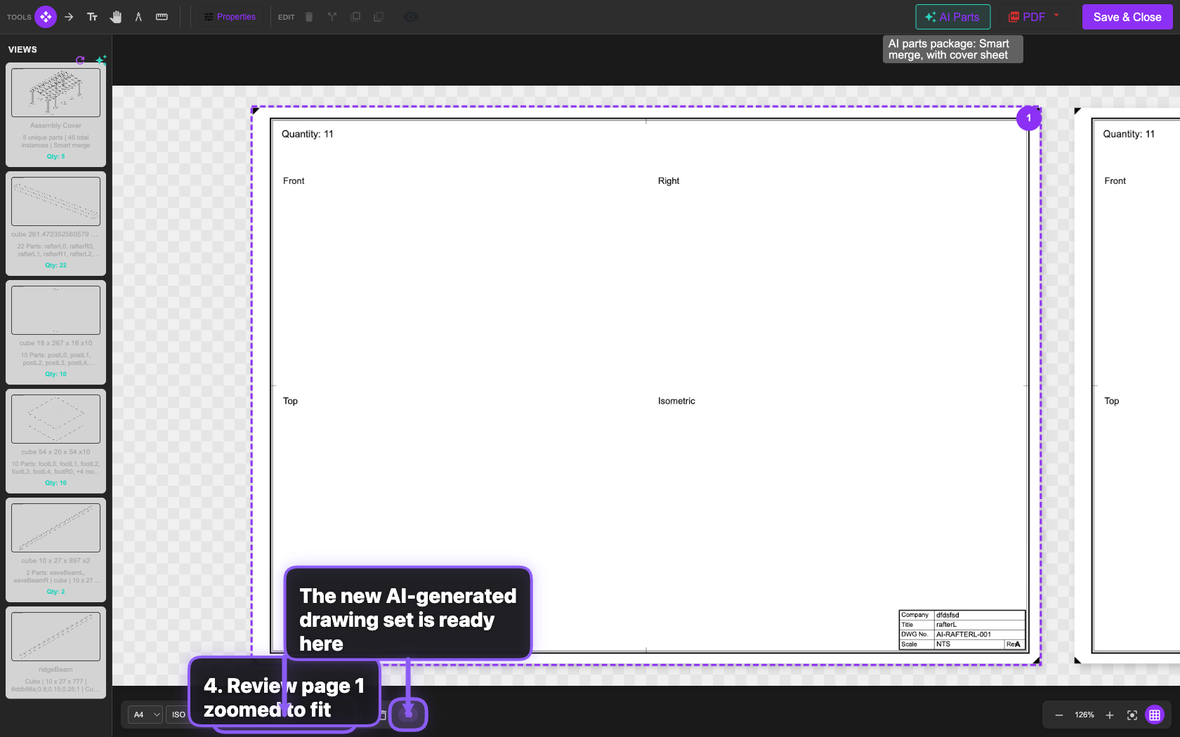 Fertiger AI-Parts-Zeichnungssatz