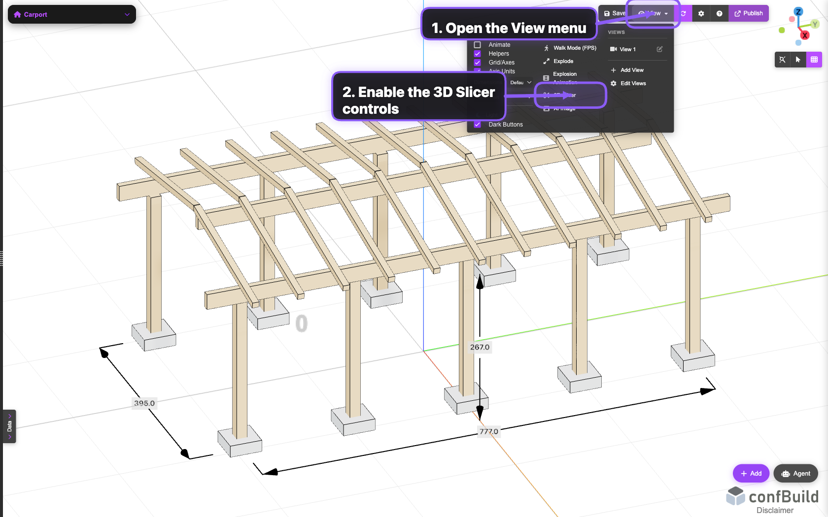 View menu with the 3D Slicer action