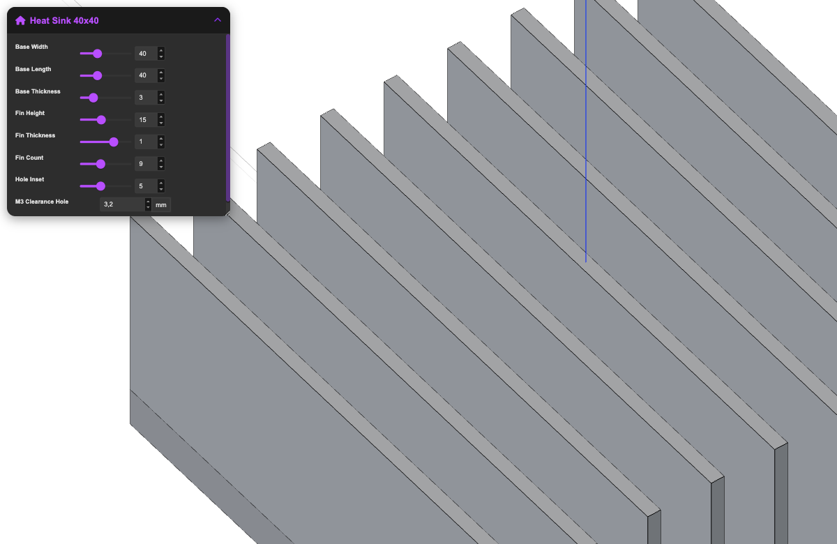 Heat Sink demo model in the confBuild editor