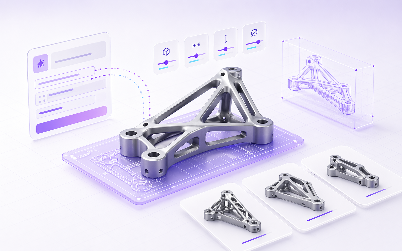 AI-assisted parametric prototype concept with CAD variants