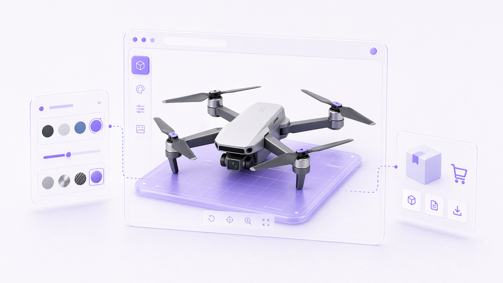 Configurable product model with options and commerce output cards