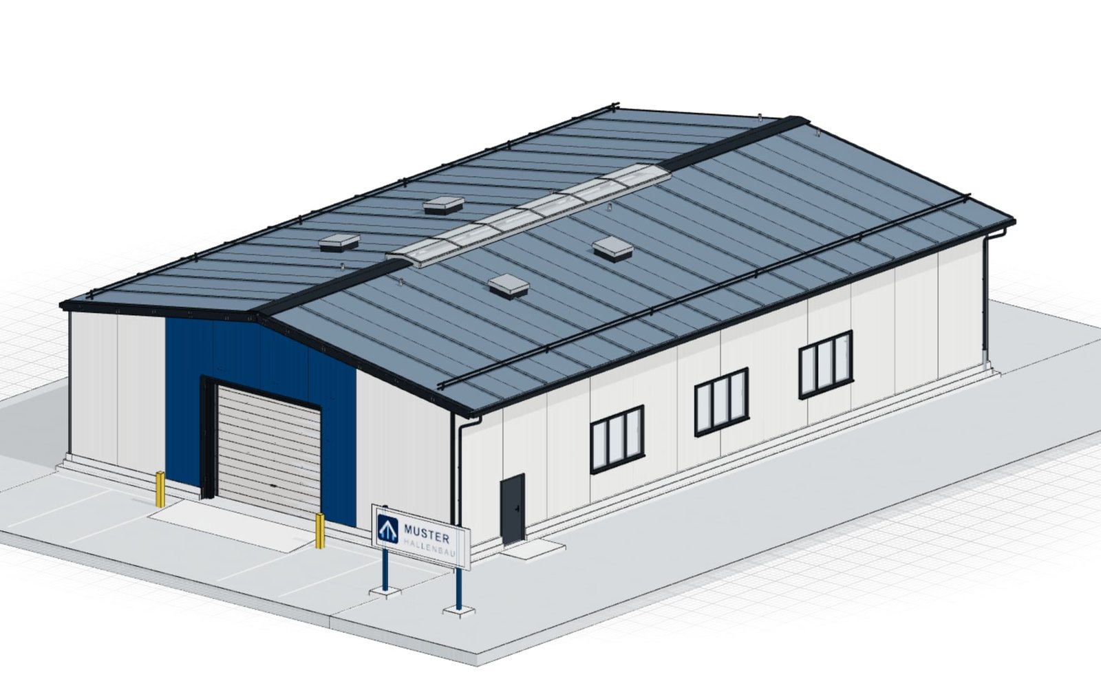 Industrial buildings: Grid-based system building